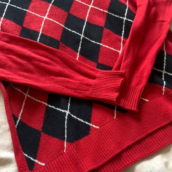Charter Club red and black plaid sweater girls cut XXS - Picture 5 of 6